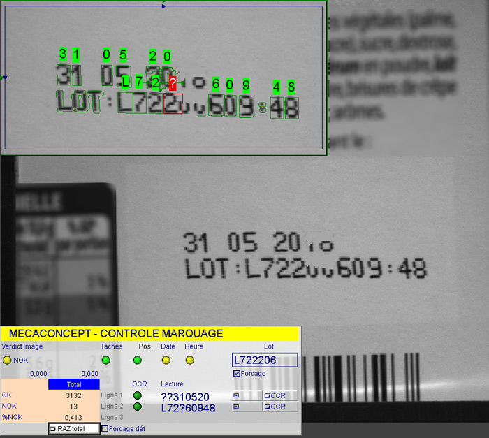 contrôle qualité marquage OCR Mecaconcept