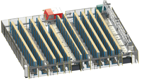 stockage automatisé de produits longs tels que tôles, feuillards d'acier par MECACONCEPT ( Lyon )