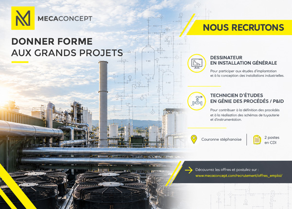 Featured image for “MECACONCEPT recrute : installation générale et génie des procédés”